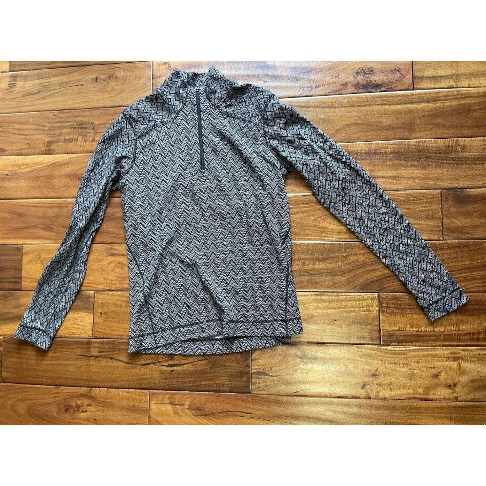 Smartwool  Turtleneck Sweater XL Merino Wool Blend Gray Black Half Zip
